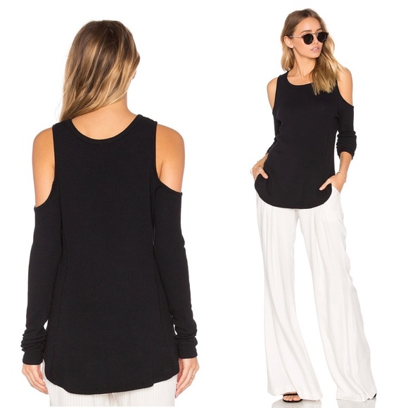 Bobi Modal Cold Shoulder Top - Picture 2 of 6